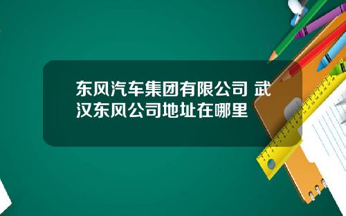 东风汽车集团有限公司 武汉东风公司地址在哪里