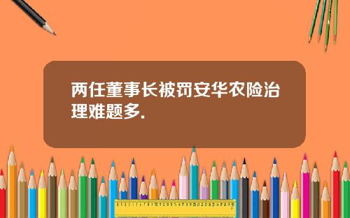 两任董事长被罚安华农险治理难题多.