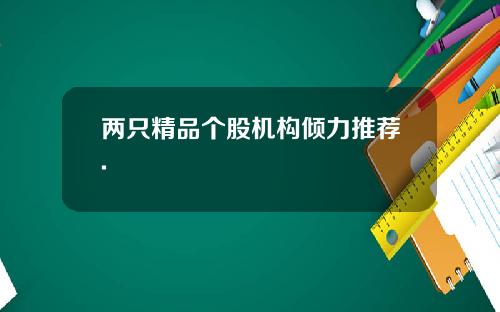 两只精品个股机构倾力推荐.