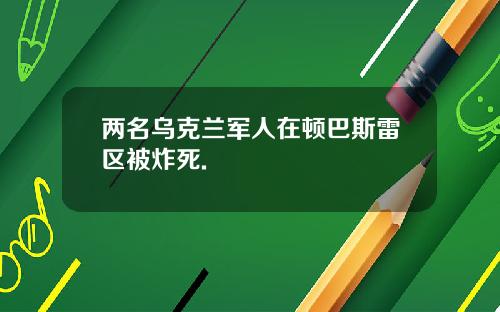 两名乌克兰军人在顿巴斯雷区被炸死.