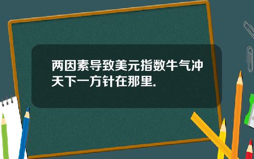 两因素导致美元指数牛气冲天下一方针在那里.