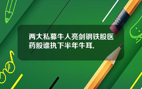 两大私募牛人亮剑钢铁股医药股谁执下半年牛耳.