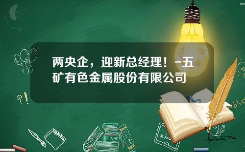 两央企，迎新总经理！-五矿有色金属股份有限公司