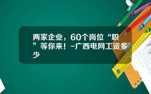 两家企业，60个岗位“职”等你来！-广西电网工资多少