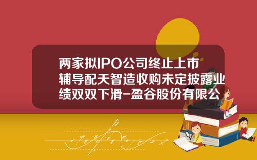 两家拟IPO公司终止上市辅导配天智造收购未定披露业绩双双下滑-盈谷股份有限公司