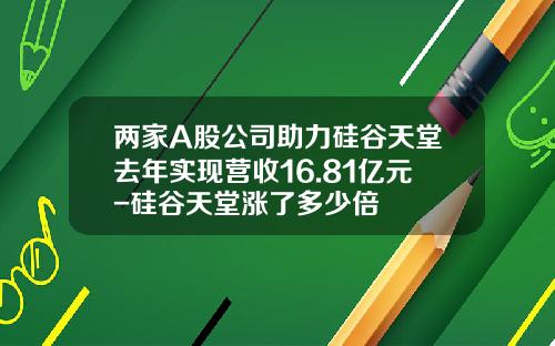 两家A股公司助力硅谷天堂去年实现营收16.81亿元-硅谷天堂涨了多少倍