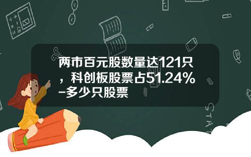 两市百元股数量达121只，科创板股票占51.24%-多少只股票