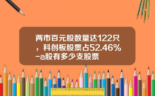 两市百元股数量达122只，科创板股票占52.46%-a股有多少支股票