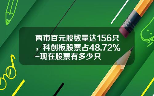 两市百元股数量达156只，科创板股票占48.72%-现在股票有多少只