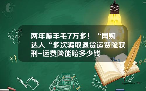 两年薅羊毛7万多！“网购达人“多次骗取退货运费险获刑-运费险能赔多少钱