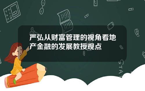 严弘从财富管理的视角看地产金融的发展教授观点