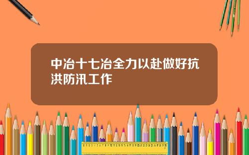 中冶十七冶全力以赴做好抗洪防汛工作
