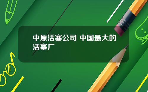 中原活塞公司 中国最大的活塞厂