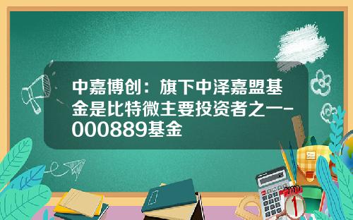 中嘉博创：旗下中泽嘉盟基金是比特微主要投资者之一-000889基金