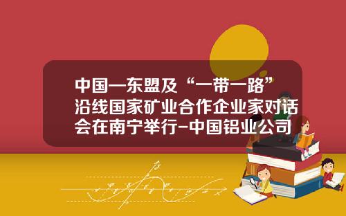 中国—东盟及“一带一路”沿线国家矿业合作企业家对话会在南宁举行-中国铝业公司张程忠
