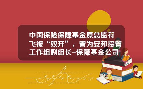 中国保险保障基金原总监符飞被“双开”，曾为安邦接管工作组副组长-保障基金公司
