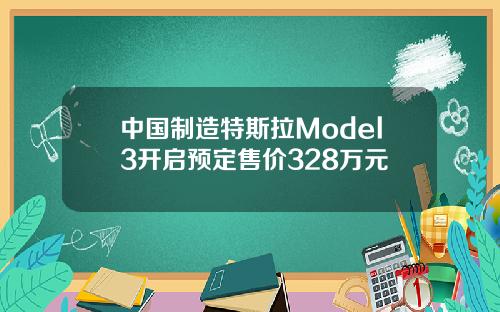 中国制造特斯拉Model3开启预定售价328万元