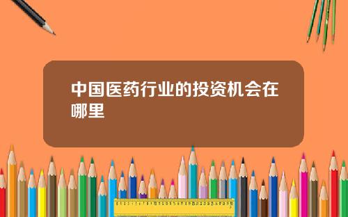 中国医药行业的投资机会在哪里