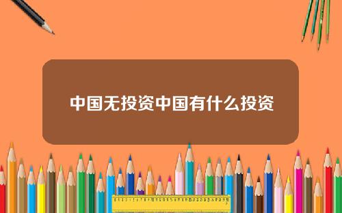 中国无投资中国有什么投资
