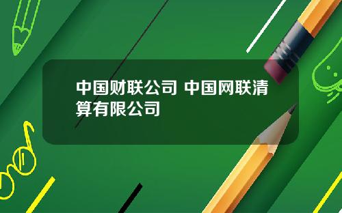 中国财联公司 中国网联清算有限公司