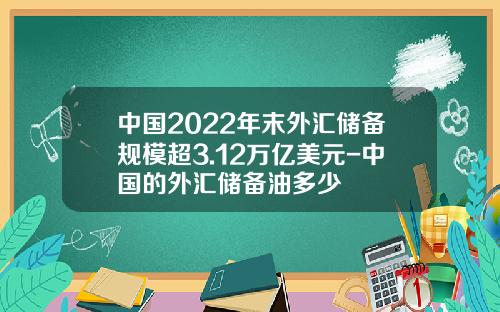 中国2022年末外汇储备规模超3.12万亿美元-中国的外汇储备油多少