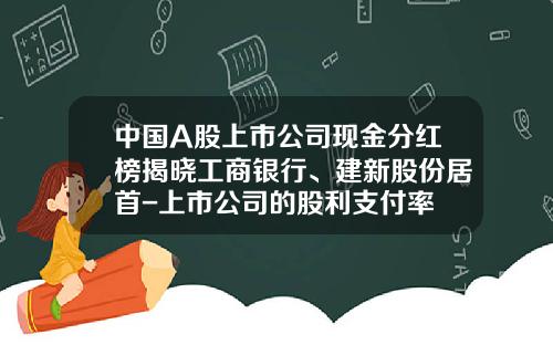 中国A股上市公司现金分红榜揭晓工商银行、建新股份居首-上市公司的股利支付率