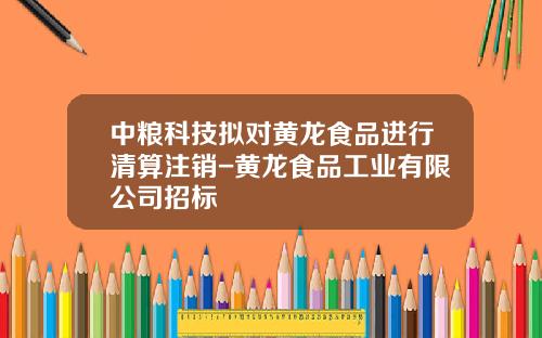 中粮科技拟对黄龙食品进行清算注销-黄龙食品工业有限公司招标