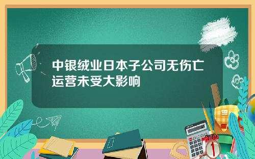中银绒业日本子公司无伤亡运营未受大影响