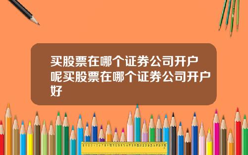 买股票在哪个证券公司开户呢买股票在哪个证券公司开户好