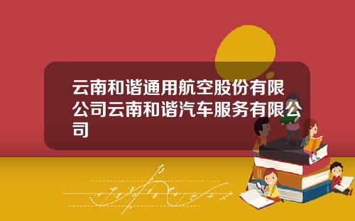 云南和谐通用航空股份有限公司云南和谐汽车服务有限公司
