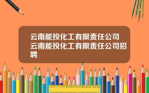 云南能投化工有限责任公司云南能投化工有限责任公司招聘