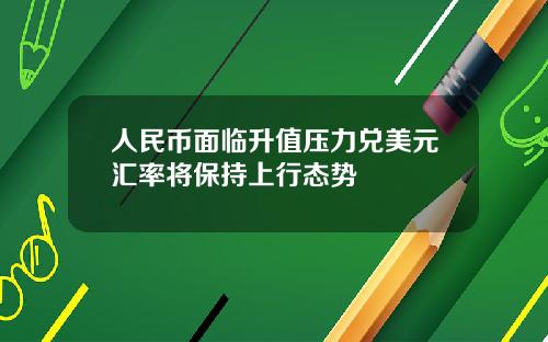 人民币面临升值压力兑美元汇率将保持上行态势