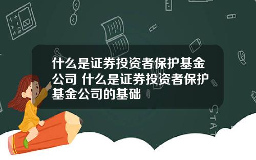 什么是证券投资者保护基金公司 什么是证券投资者保护基金公司的基础