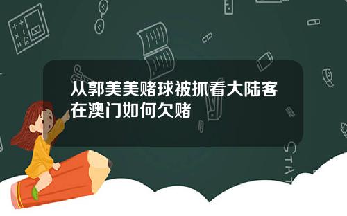 从郭美美赌球被抓看大陆客在澳门如何欠赌