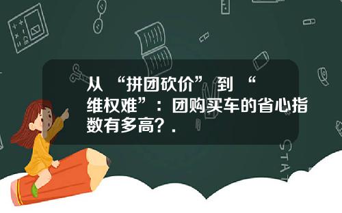 从 “拼团砍价” 到 “维权难”：团购买车的省心指数有多高？.