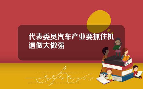 代表委员汽车产业要抓住机遇做大做强