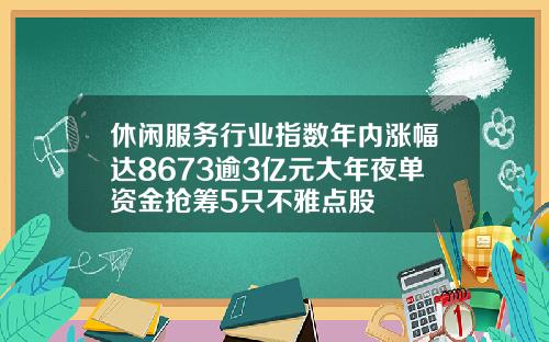 休闲服务行业指数年内涨幅达8673逾3亿元大年夜单资金抢筹5只不雅点股