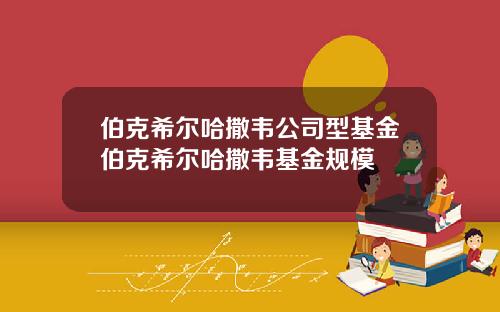 伯克希尔哈撒韦公司型基金伯克希尔哈撒韦基金规模