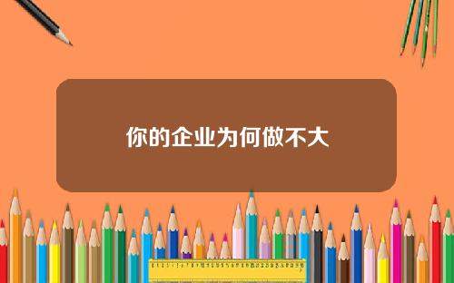 你的企业为何做不大