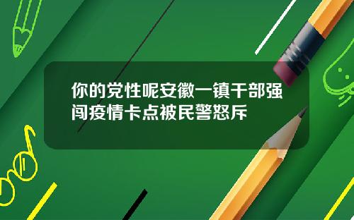 你的党性呢安徽一镇干部强闯疫情卡点被民警怒斥