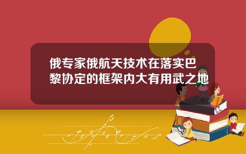 俄专家俄航天技术在落实巴黎协定的框架内大有用武之地
