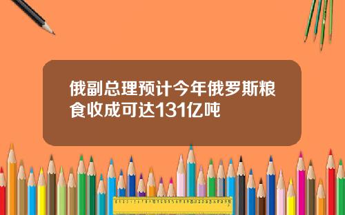 俄副总理预计今年俄罗斯粮食收成可达131亿吨