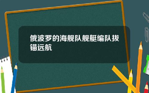 俄波罗的海舰队舰艇编队拔锚远航