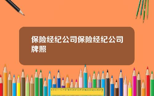保险经纪公司保险经纪公司牌照