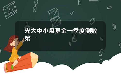 光大中小盘基金一季度倒数第一