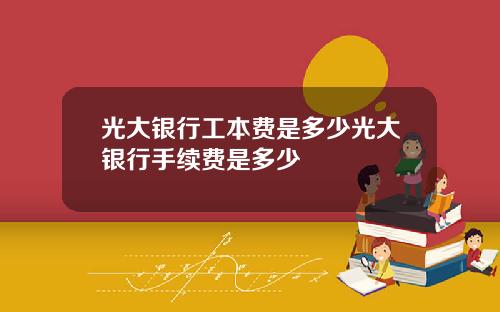 光大银行工本费是多少光大银行手续费是多少
