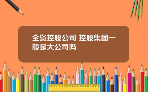 全资控股公司 控股集团一般是大公司吗