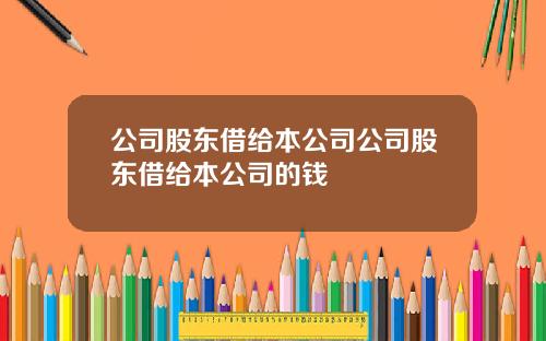 公司股东借给本公司公司股东借给本公司的钱