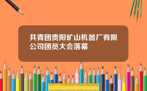 共青团贵阳矿山机器厂有限公司团员大会落幕