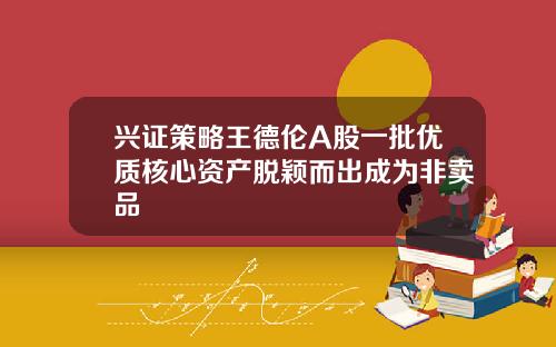 兴证策略王德伦A股一批优质核心资产脱颖而出成为非卖品
